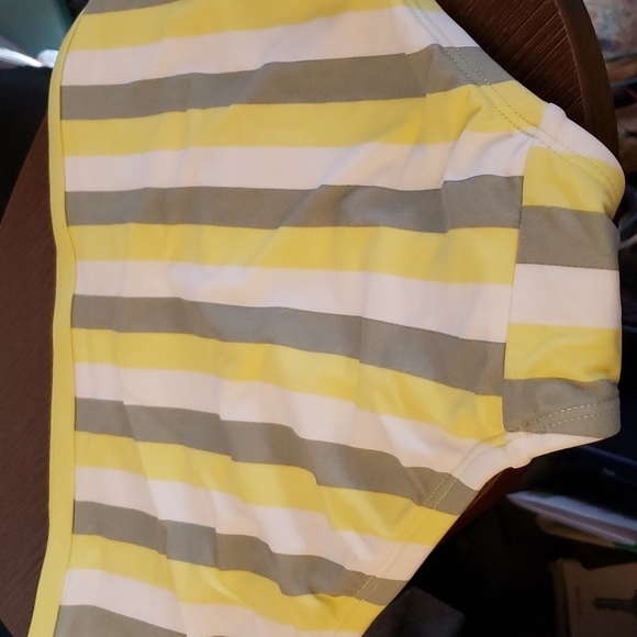 Kona Sol Triangle Bikini Set - Yellow, White and Green Size 1X (16W-18W) - Picture 6 of 9